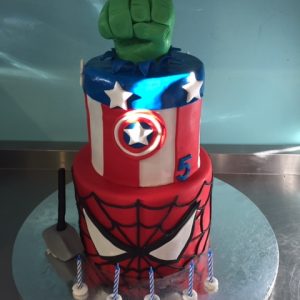 Captain America and Spiderman Cake