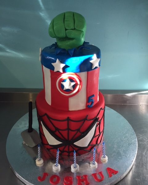 Captain America and Spiderman Cake